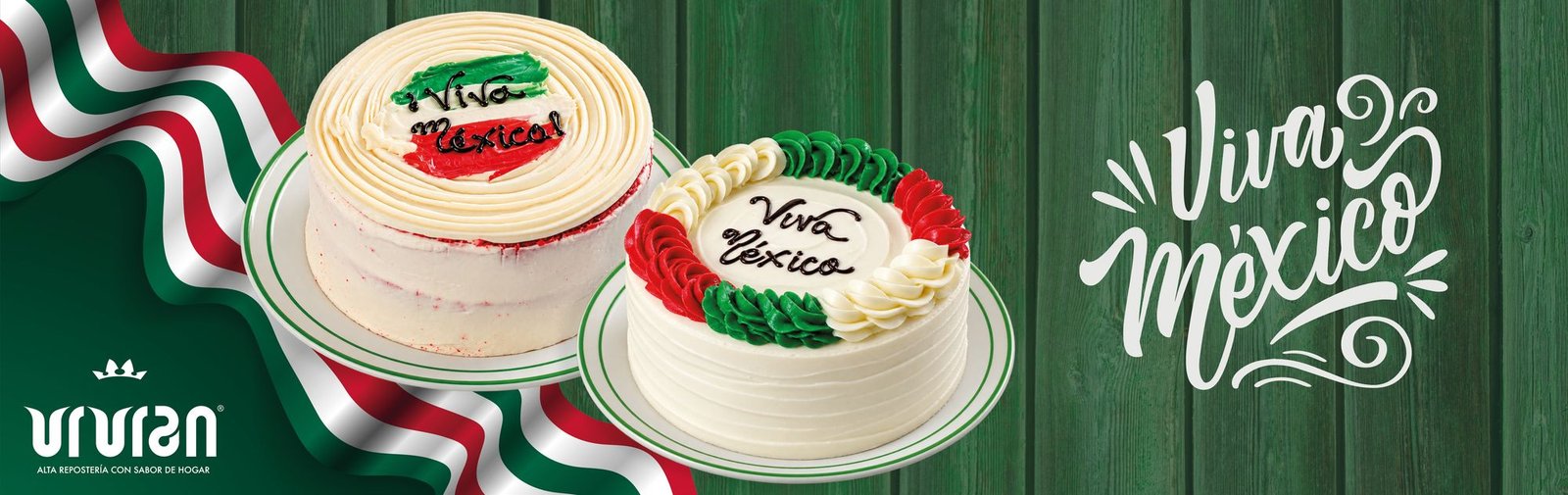 Pasteles Viva México decorados con los colores de la bandera - Vivián Alta Repostería
